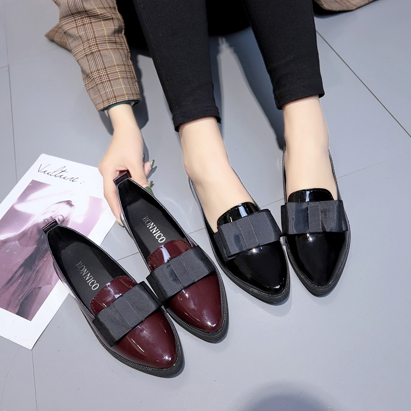 Slingback Pumps Women - Black/ Wine Red Patent Leather Pointed