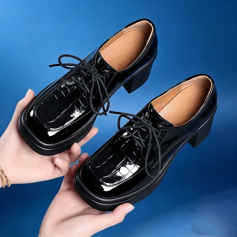 Oxford Lace Up Women - 6.5cm Elegant Comfortable Deep Mouth Bright