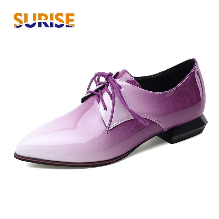 Oxford Lace Up Women - British Women Oxfords Gradient Red Purple