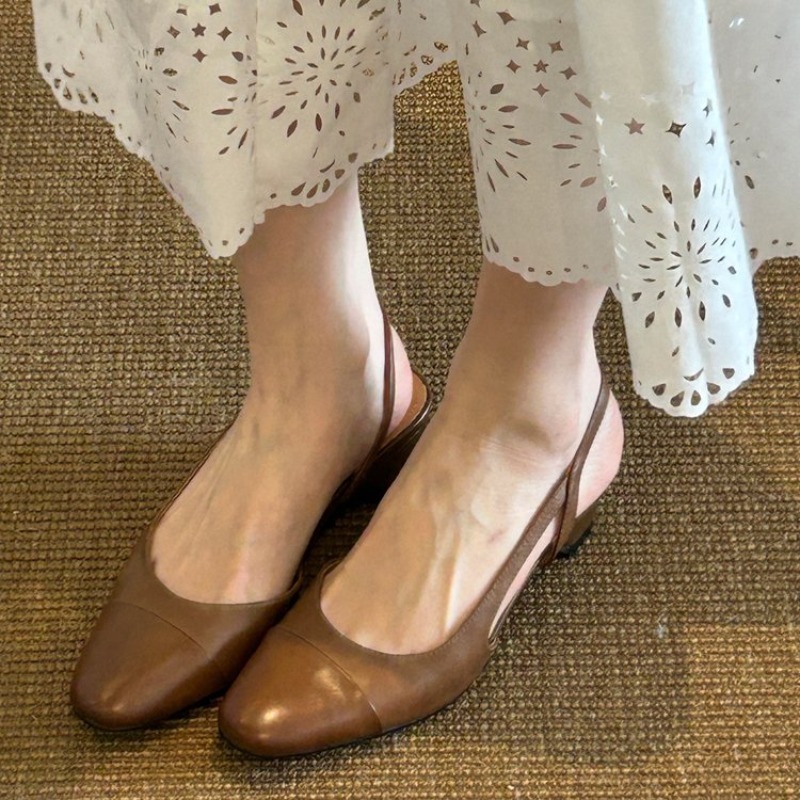 Slingback Pumps Women - Women's Slingback Pumps Almond Toe Low