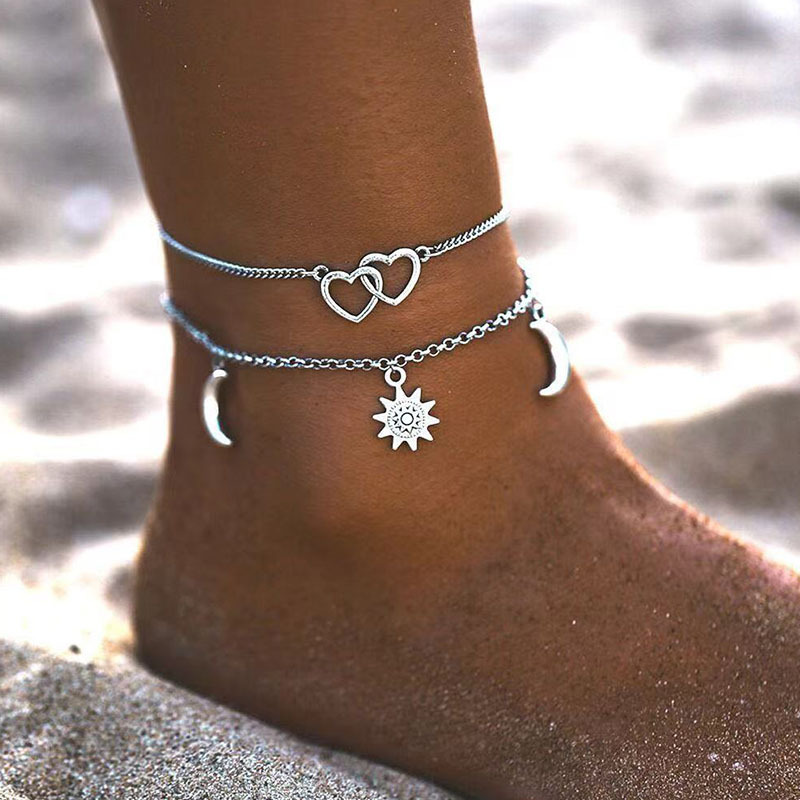 Gold Chain Sandal - 2025 Two layer Chain Heart shaped