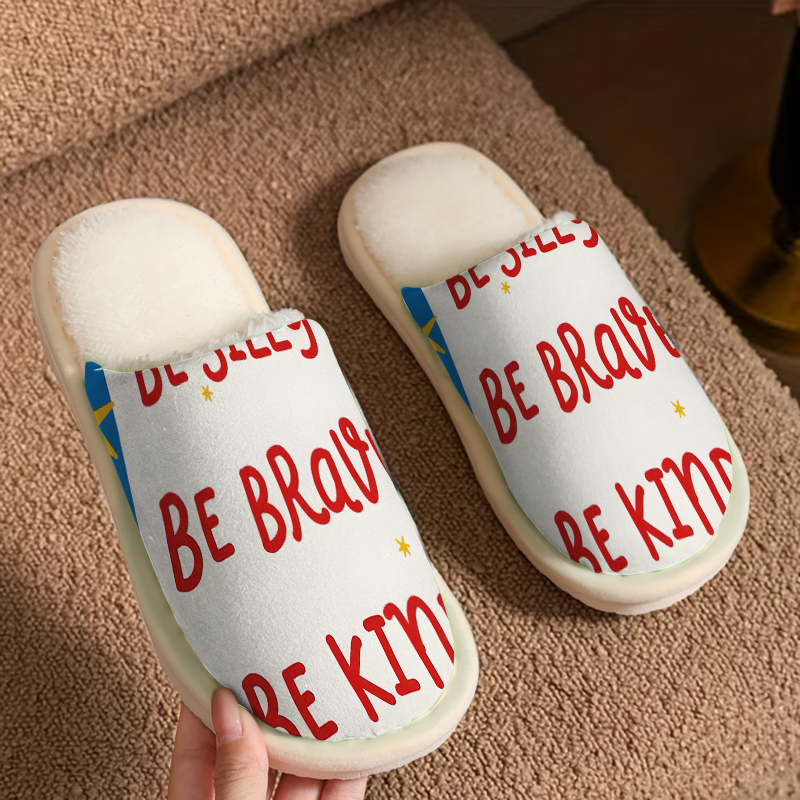 Women Shoes Kinds - Kind Quote Luxury Plush Slippers Men