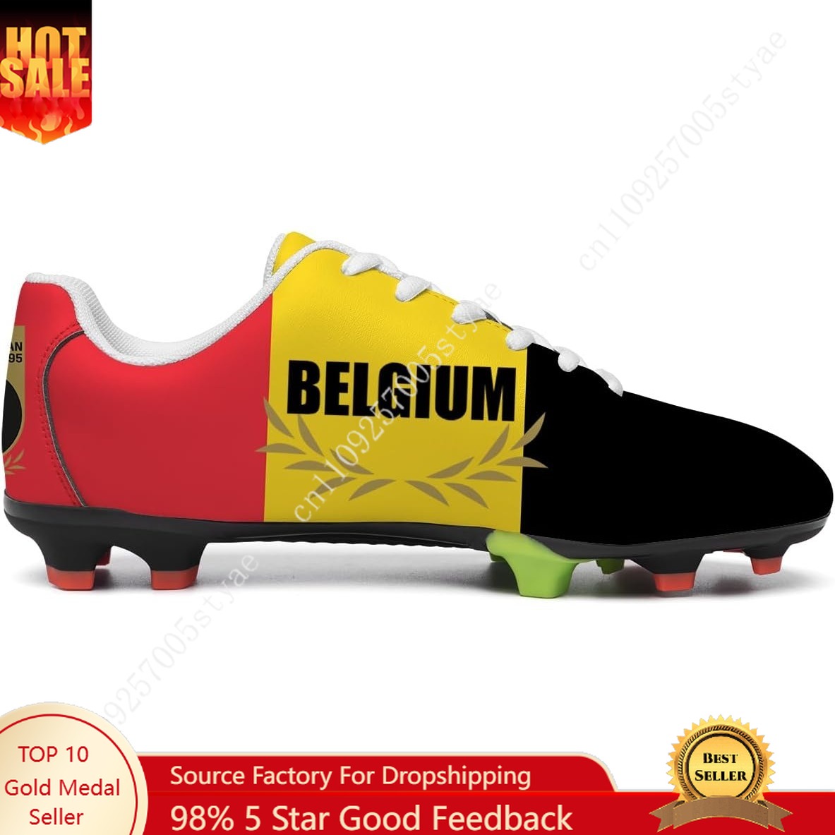 Oxford Lace Up Women - Belgium Flag Soccer Shoes Men Womens