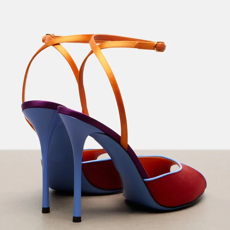 Satin Mixed Colors Peep Toe Sa - Women'S Shoes Peep Toe ulasan dan harga