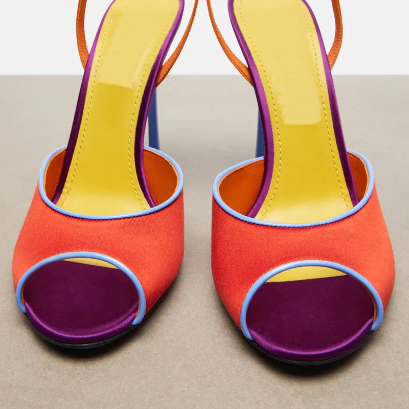 Satin Mixed Colors Peep Toe Sa - Women'S Shoes Peep Toe ulasan dan harga