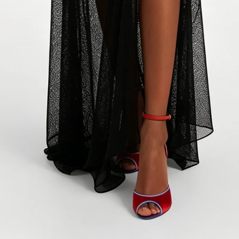 Satin Mixed Colors Peep Toe Sa - Women'S Shoes Peep Toe ulasan dan harga