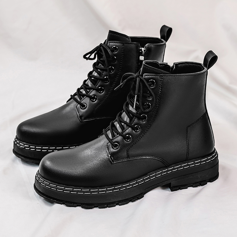 Men's 4-Season Black Patent Le - Suede Ankle Boot ulasan dan harga