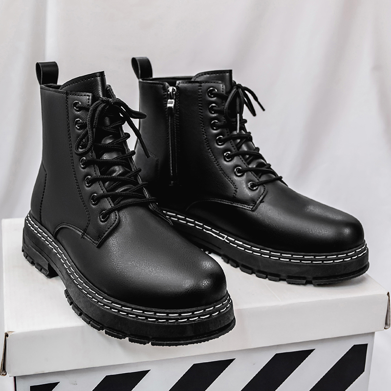 Men's 4-Season Black Patent Le - Suede Ankle Boot ulasan dan harga