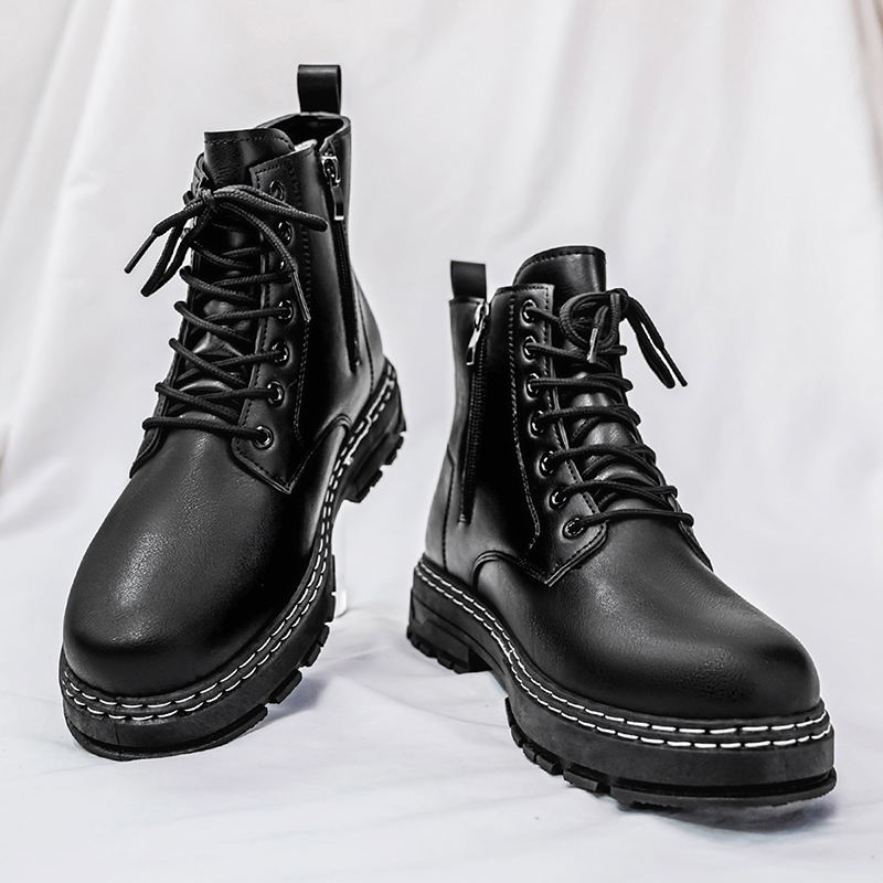 Men's 4-Season Black Patent Le - Suede Ankle Boot ulasan dan harga