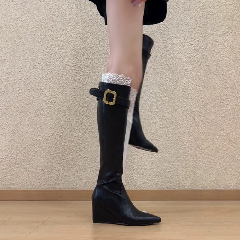 2026 New Style Pointed Leather - Suede Ankle Boot ulasan dan harga