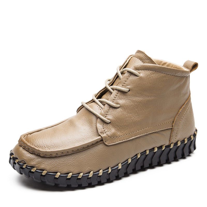 Real Leather Boots Women's Aut - Oxford Lace Up Women ulasan dan harga