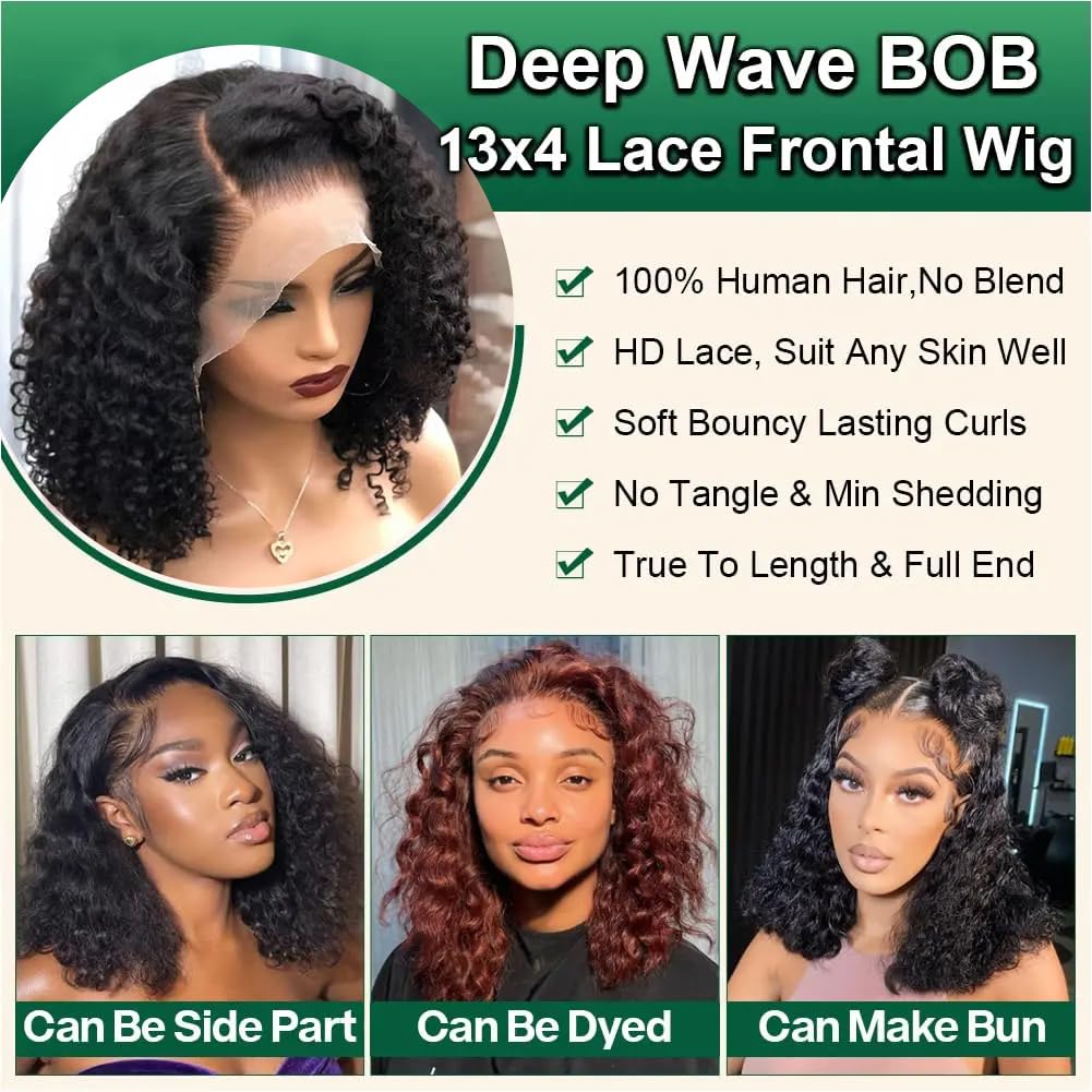 14inch Water Wave Bob Wig Huma - Women'S Shoes Bobs ulasan dan harga