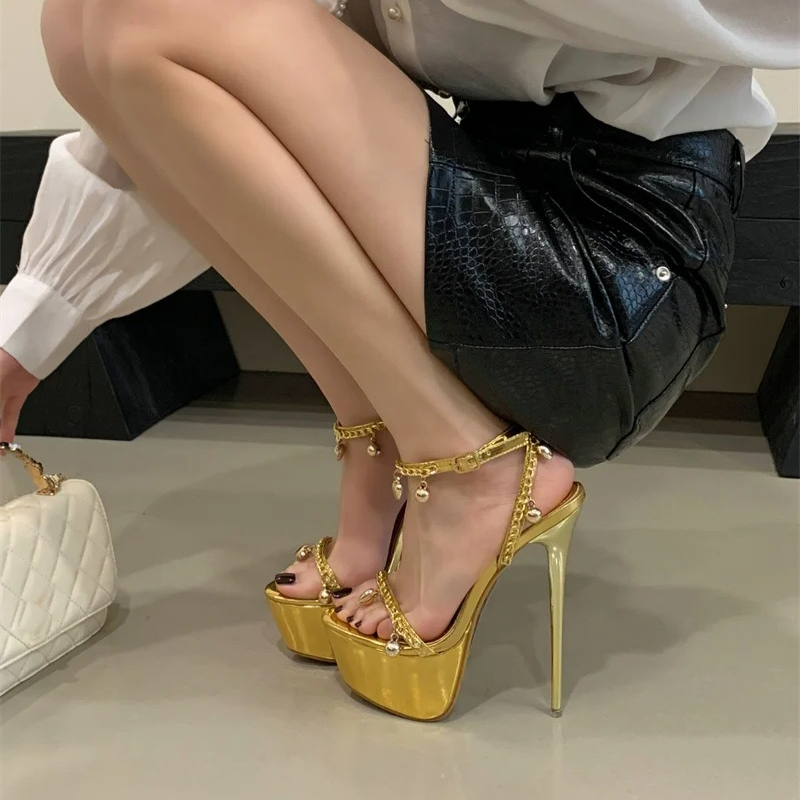 Luxury Heart Bell Pendants Des - Gold Chain Sandal ulasan dan harga