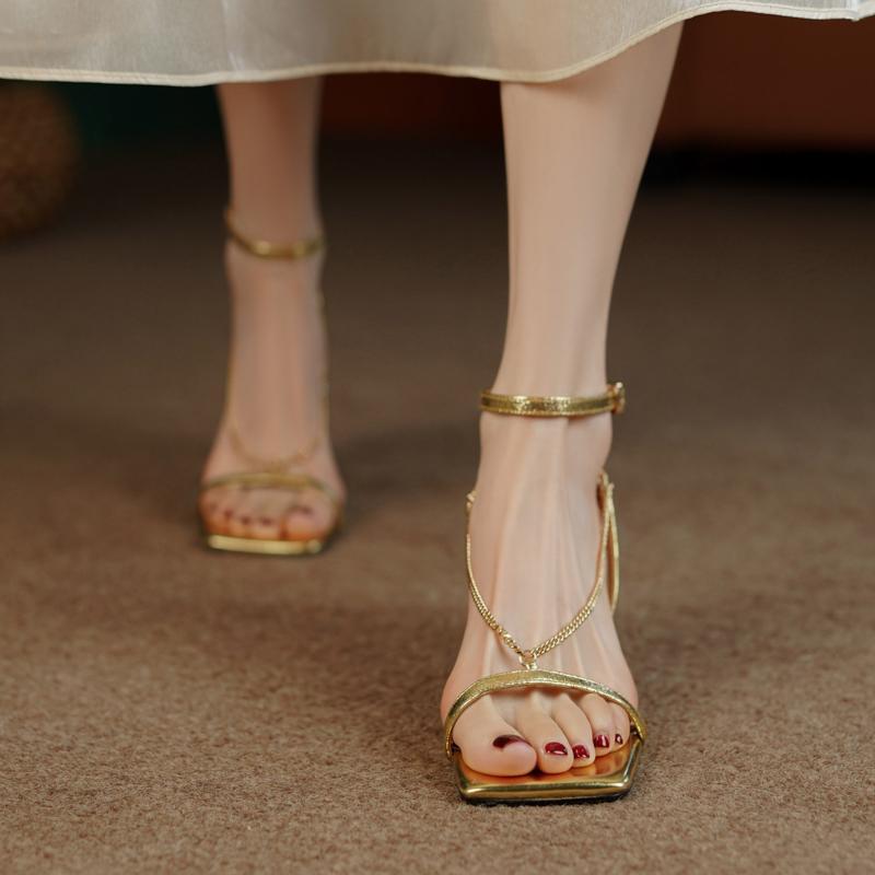 Gold Women's Fashion Sandals,  - Gold Chain Sandal ulasan dan harga
