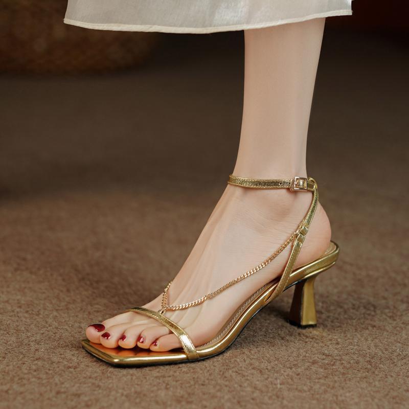 Gold Women's Fashion Sandals,  - Gold Chain Sandal ulasan dan harga