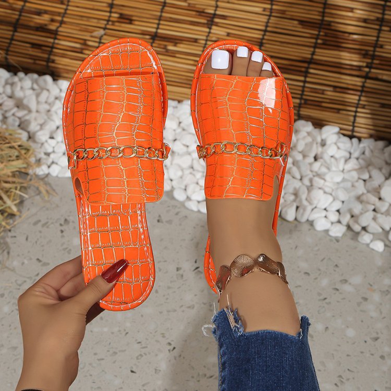 Women's Glitter Gold Slippers  - Gold Chain Sandal ulasan dan harga