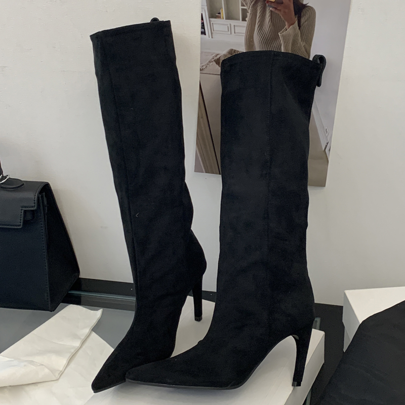Street Punk Winter Vintage Poi - High Knee Heel Boots ulasan dan harga