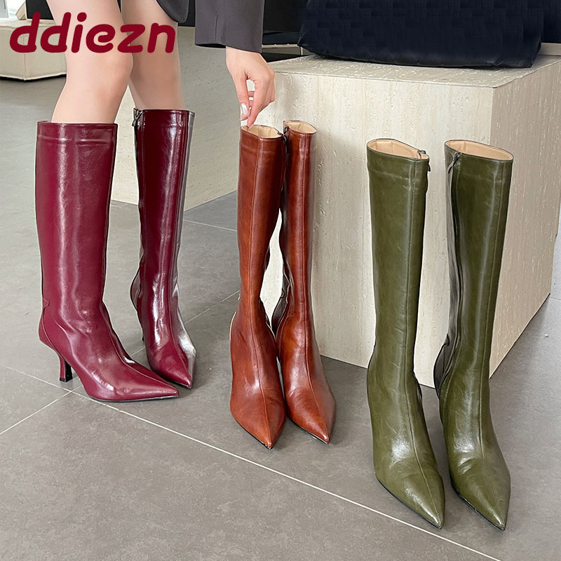 Fashion Pointed Toe Ladies Kne - Women'S Shoes For Fall ulasan dan harga