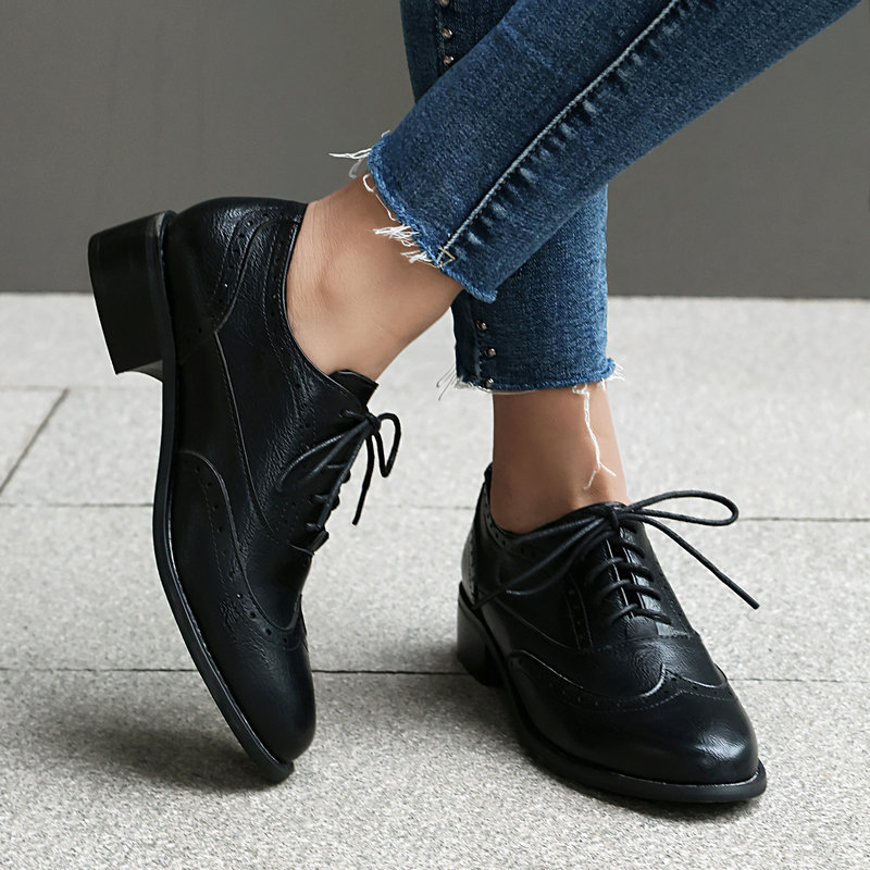 Brogue Oxford Shoes Women Lace - Oxford Lace Up Women ulasan dan harga