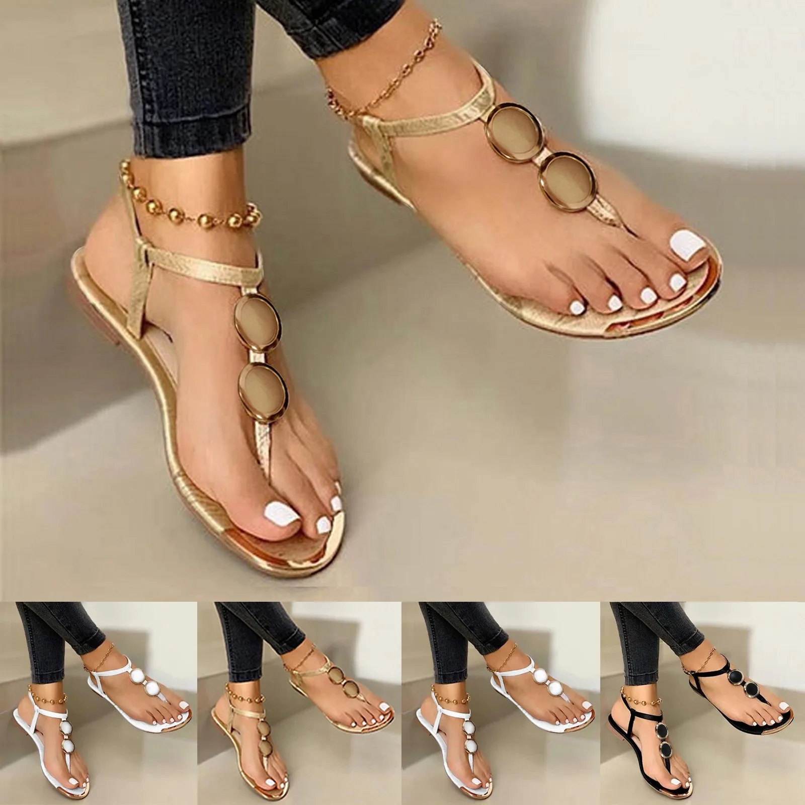 Gold Chain Sandals Buckle Flip - Gold Chain Sandal ulasan dan harga
