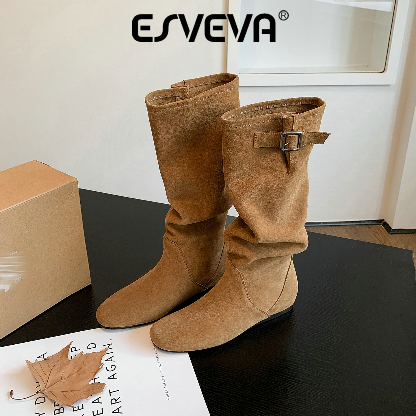 ESVEVA 2027 Fashion Cow Suede  - Suede Ankle Boot ulasan dan harga