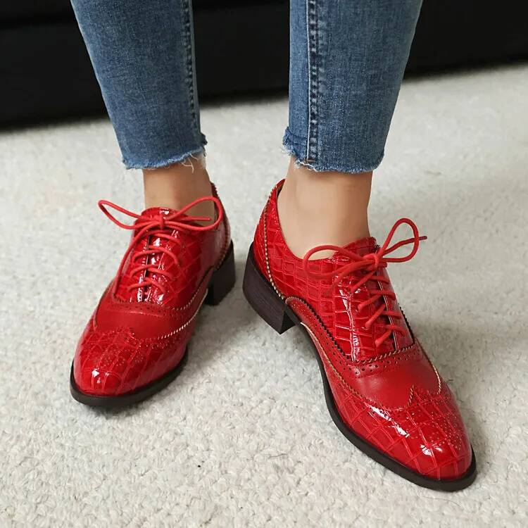 Lace Up Low Heels Women's Sing - Oxford Lace Up Women ulasan dan harga