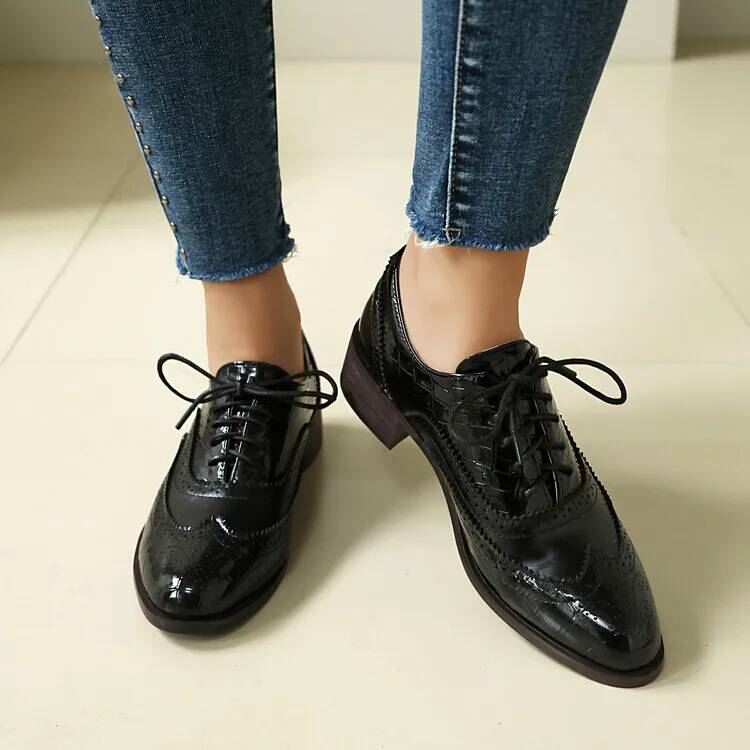 Lace Up Low Heels Women's Sing - Oxford Lace Up Women ulasan dan harga