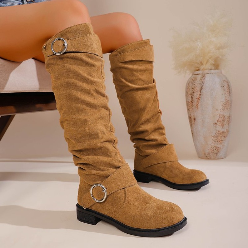 Vintage Western Style Knee Hig - High Knee Heel Boots ulasan dan harga