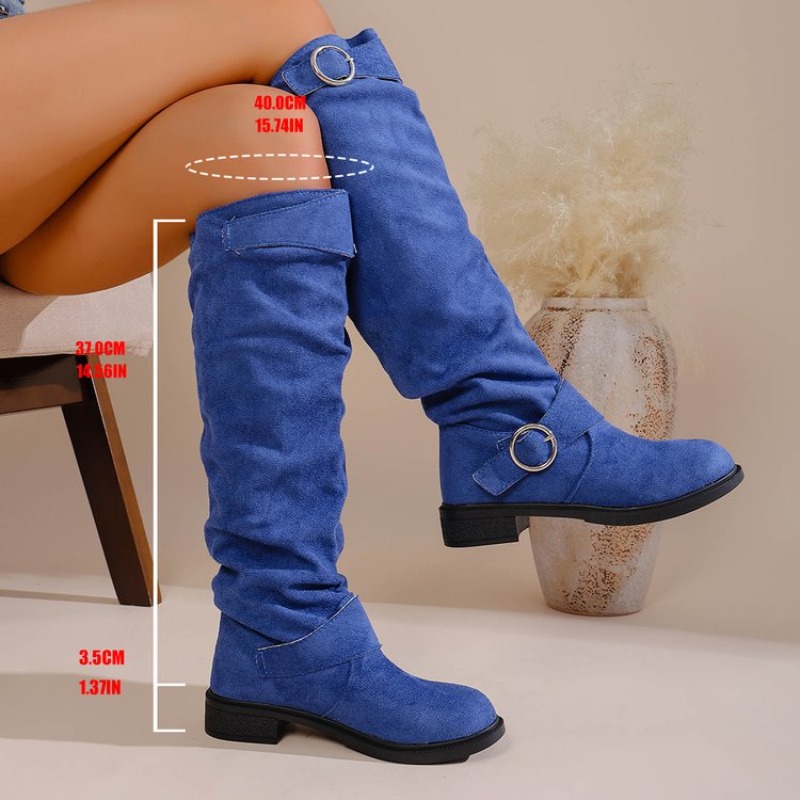 Vintage Western Style Knee Hig - High Knee Heel Boots ulasan dan harga