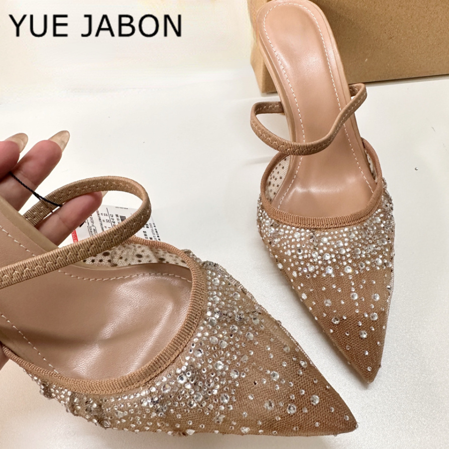 Mesh Rhinestone High Heel Sand - Women Shoes Ysl ulasan dan harga