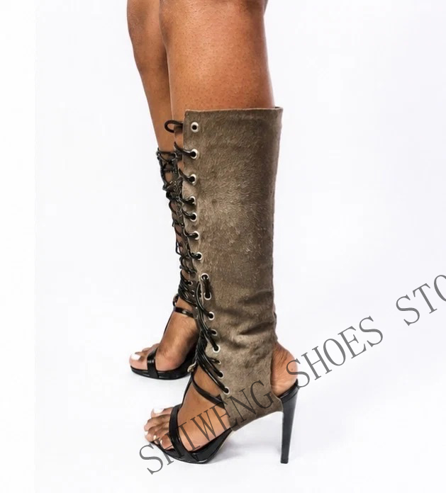 2026 Summer  Women Gladiator S - High Knee Heel Boots ulasan dan harga