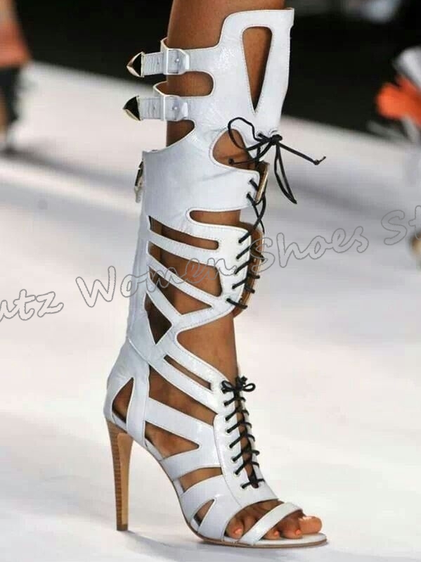 Sneaker Boot Knee High Lace-Up - High Knee Heel Boots ulasan dan harga
