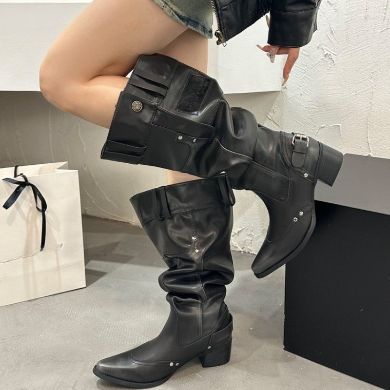 Wrapped Single Boots for Women - High Knee Heel Boots ulasan dan harga