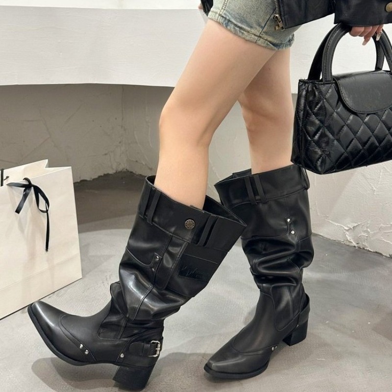 Wrapped Single Boots for Women - High Knee Heel Boots ulasan dan harga