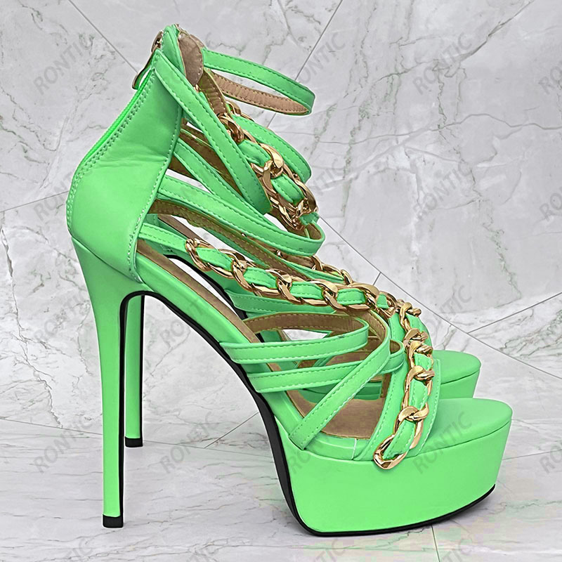Rontic New Arrival Women Summe - Gold Chain Sandal ulasan dan harga