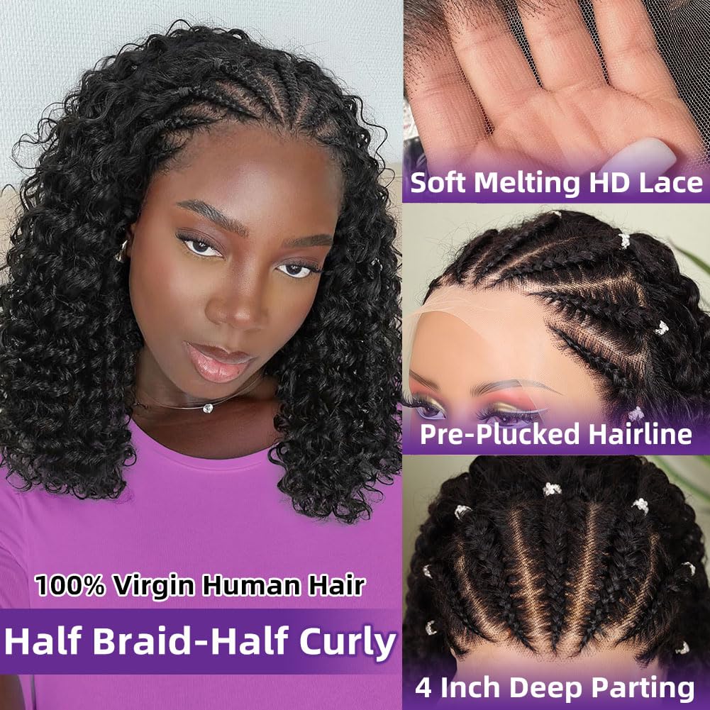 Cornrow Braid Bob Wig Deep Cur - Women'S Shoes Bobs ulasan dan harga