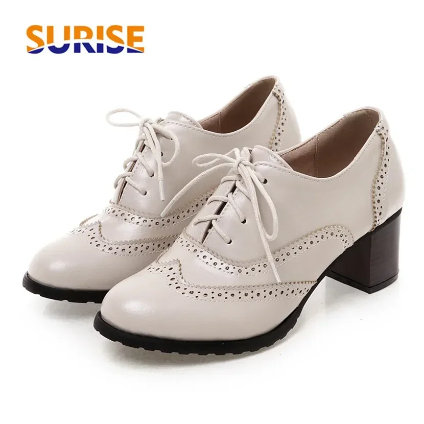 British Women Oxfords High Blo - Oxford Lace Up Women ulasan dan harga