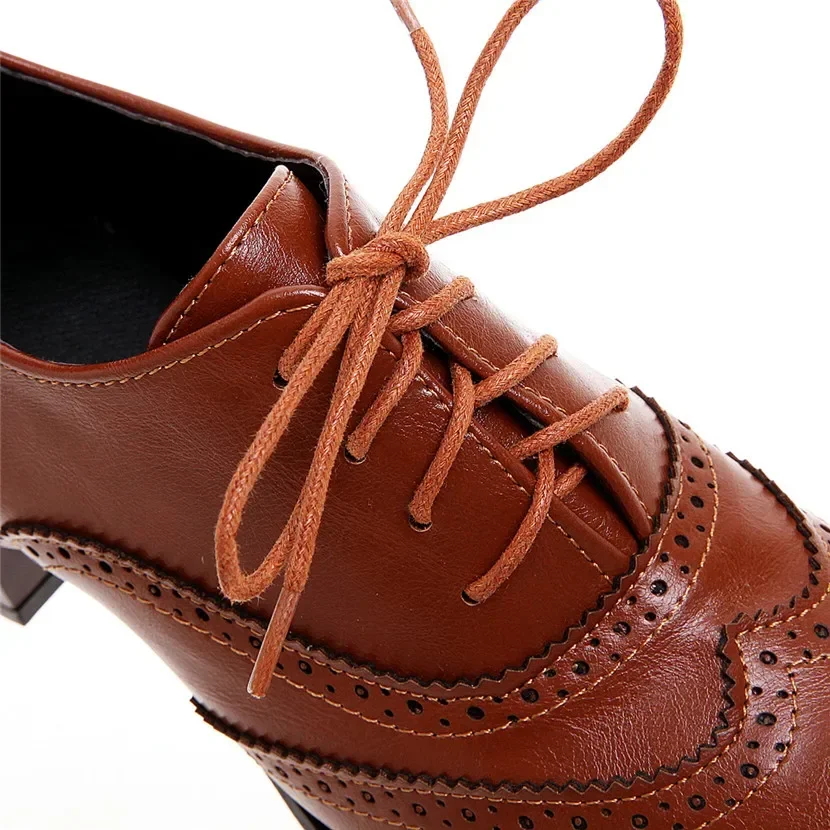 British Women Oxfords High Blo - Oxford Lace Up Women ulasan dan harga