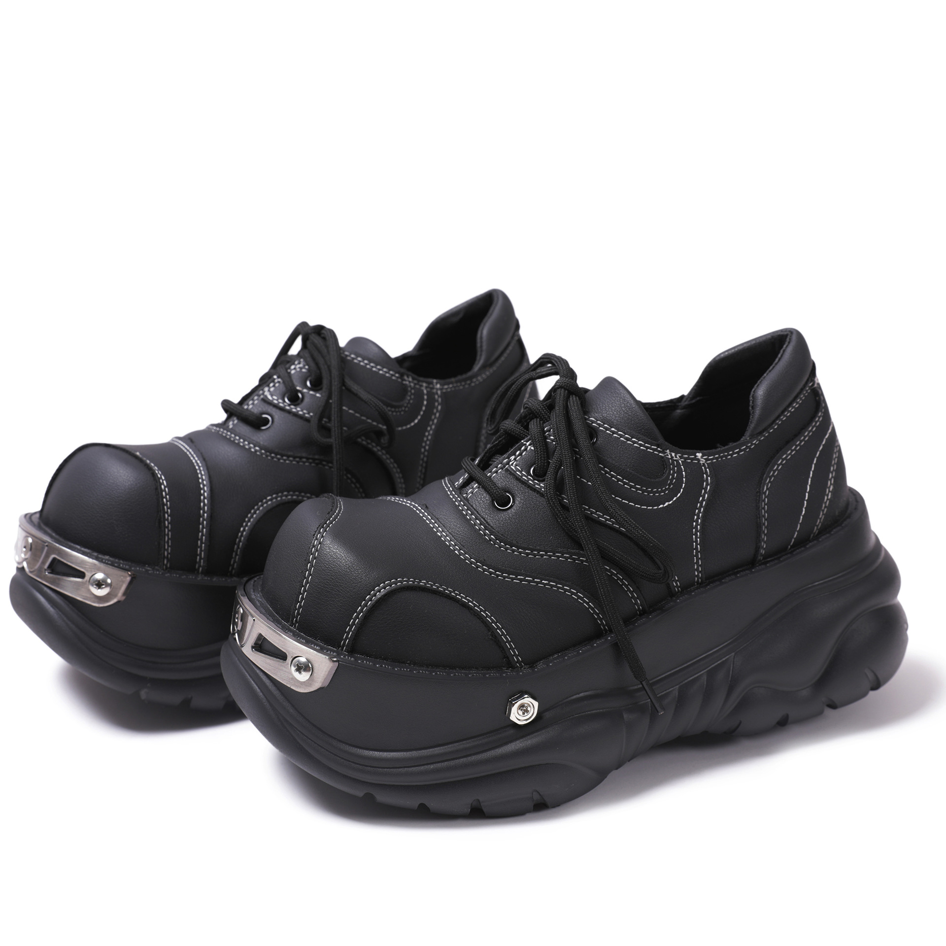 Women's Platform Leather Shoes - Oxford Lace Up Women ulasan dan harga