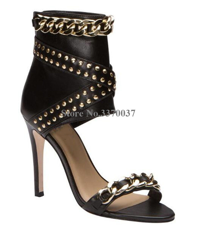 Western Fashion Women Open Toe - Gold Chain Sandal ulasan dan harga