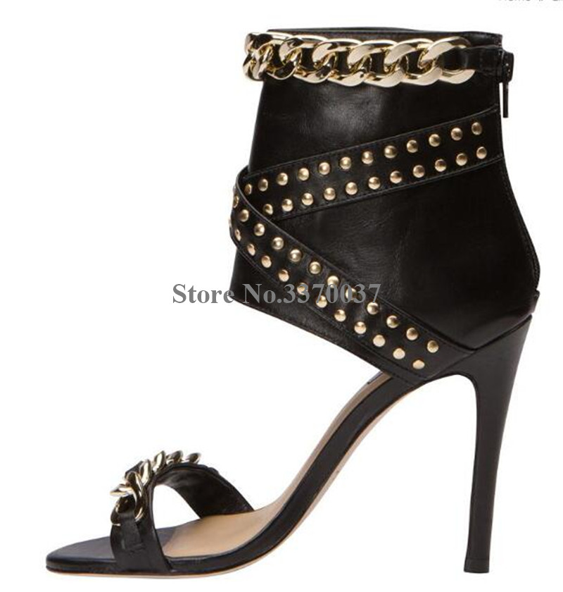 Western Fashion Women Open Toe - Gold Chain Sandal ulasan dan harga