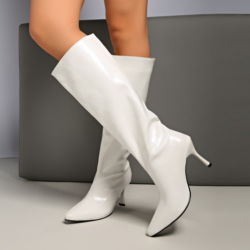 Street Style Thin Heels Women  - High Knee Heel Boots ulasan dan harga