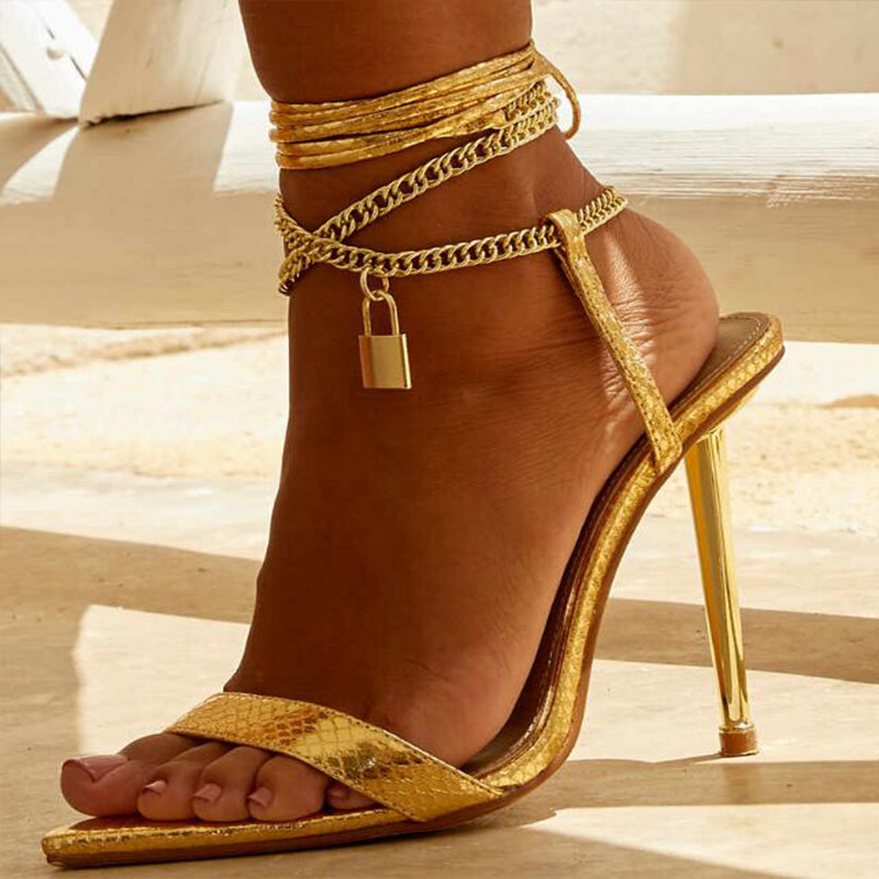2026 Women's Silver Gold Chain - Gold Chain Sandal ulasan dan harga