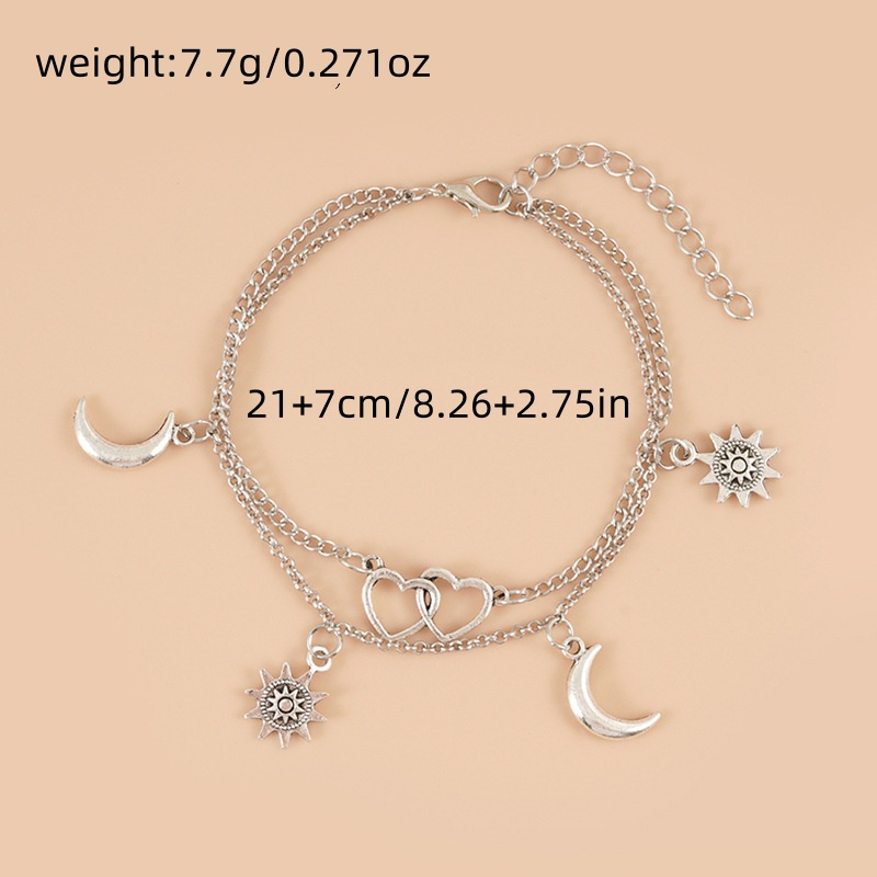 2025 Two layer Chain Heart sha - Gold Chain Sandal ulasan dan harga