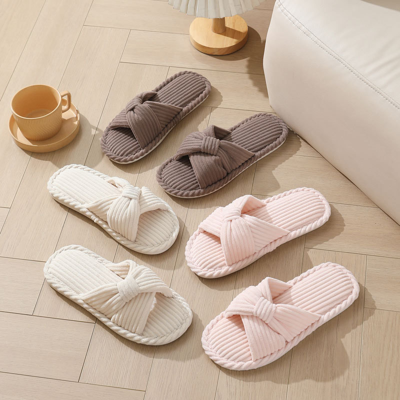 Corduroy Cross Strap Home Slip - Women'S Shoes For Fall ulasan dan harga