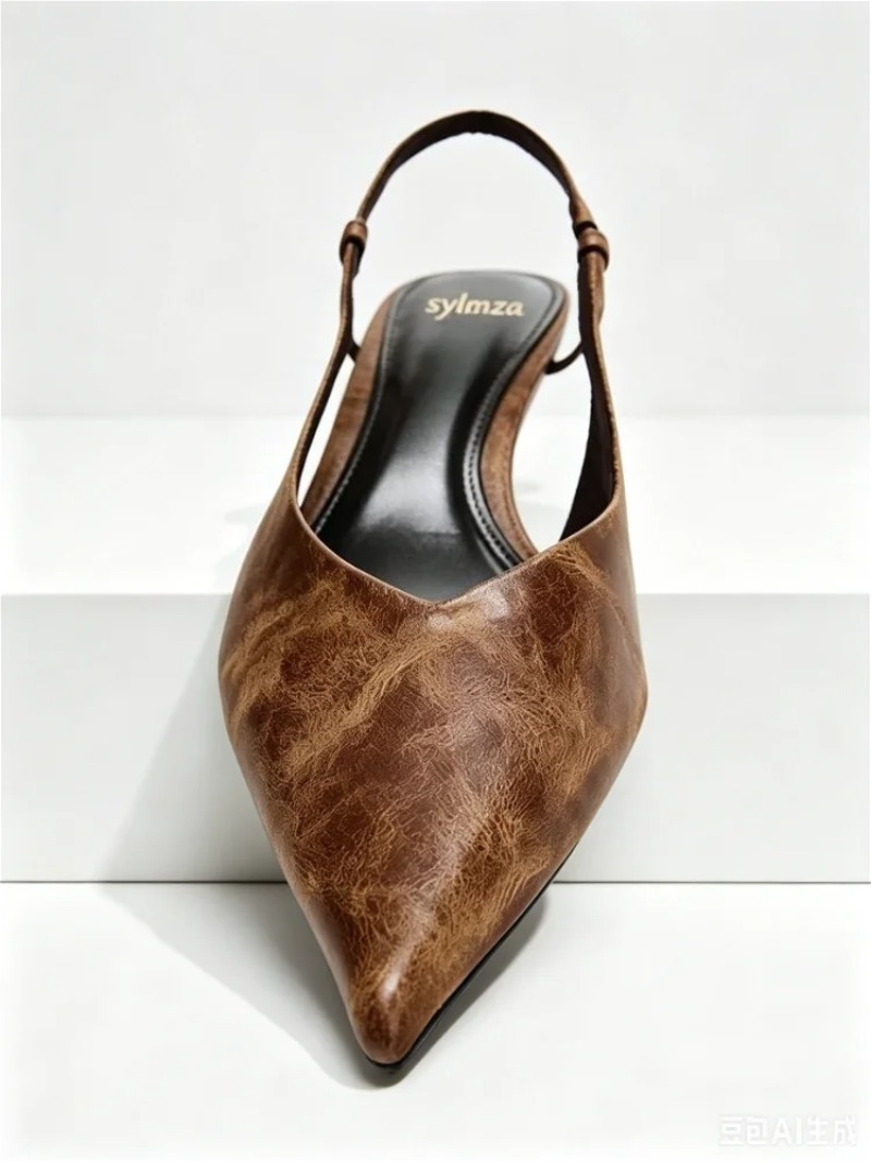 Retro Brown Kitten Heel Design - Women Shoes Brown Colour ulasan dan harga
