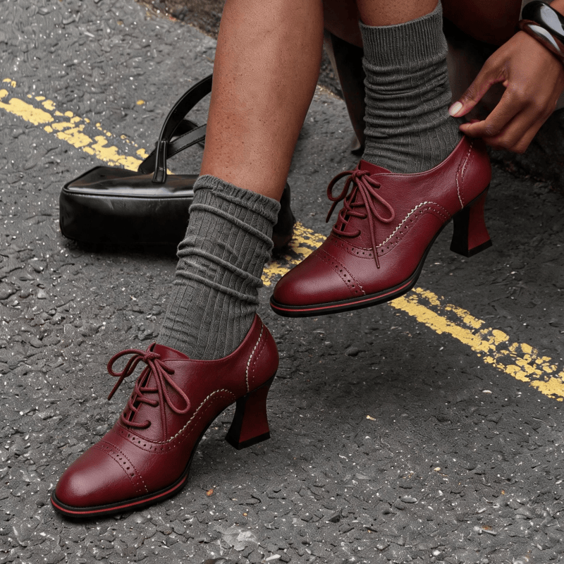 Women’s Faux Leather Brogue Ox - Oxford Lace Up Women ulasan dan harga