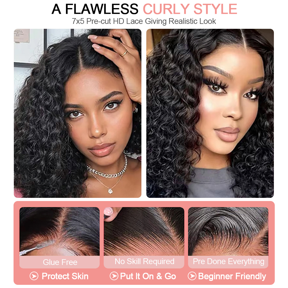 Water Curly Short Bob Wigs 250 - Women'S Shoes Bobs ulasan dan harga