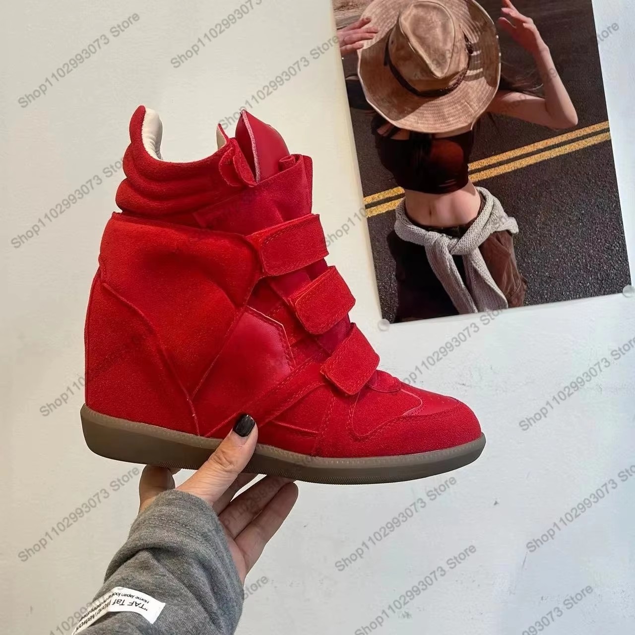 Women Hidden Wedge Heel High‑T - Suede Ankle Boot ulasan dan harga