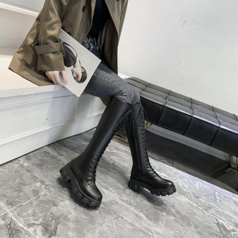 Women Knee High Boots Lace Up  - Women'S Shoes For Fall ulasan dan harga